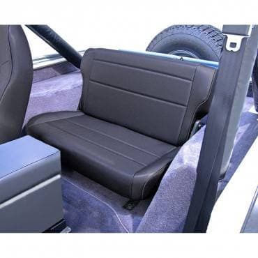 Fold and Tumble Rear Seat, Black Denim; 76-95 Jeep CJ/Wrangler YJ