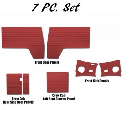 Late 1961 - Early 63 VW Bus 7-Pc. Smooth Vinyl Door Panel Kit