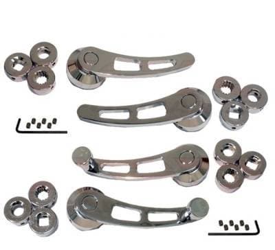 Door Handle and Window Crank Set -- Chrome
