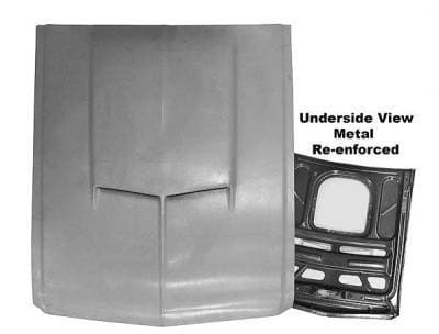 SMC Replacement Hood for 1967 - 1968 Mustang - Scoop Style w/Steel Frame