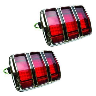 1965 -1966 Mustang LED Tail Lights with Bezel - Pair