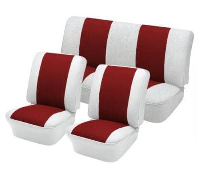 1965-67 VW Volkswagen Bug Beetle Sedan Original Style w/Insert Seat Upholstery, Front and Rear - Any Color Combo