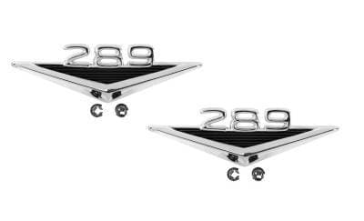 1965 - 1966 Mustang 289 Fender Emblem - PAIR for Both Sides of Car