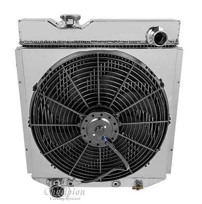 Champion Cooling Three Row Aluminum Radiator Combo for Ford Mustang Six Cylinder FSCC251