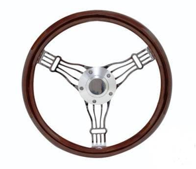 14" Discord Dark Wood Steering Wheel