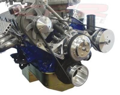 Complete Serpentine Pulley & Bracket Set for Ford 5.0 Mustang 1979 to 1993 Polished Billet Aluminum