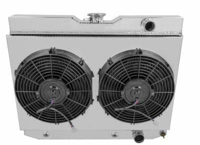 Champion Four Row Aluminum Radiator Combo for 1960-1965 GM Chevy Chevelle El Camino Impala Bel Air Biscayne FSMC281Combo