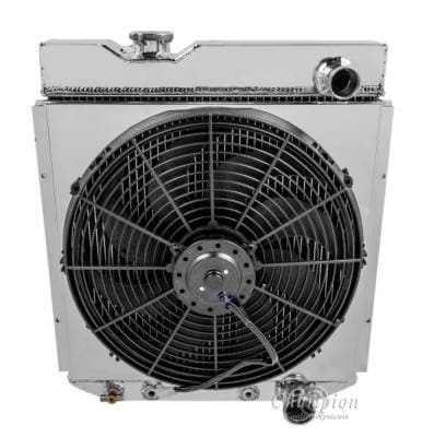 Two Row Aluminum Radiator Combo for 60-66 Ford Ranchero, Falcon, Mustang. Econoline, Comet & Model T FSEC259