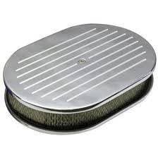 Chevy Ford Mopar 12" Oval Polished Air Cleaner Ball Milled