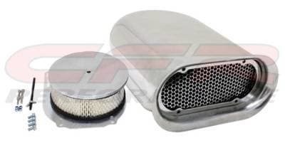 Single 4 Barrel Scoop Air Cleaner Smooth Chrome Hilborn Style