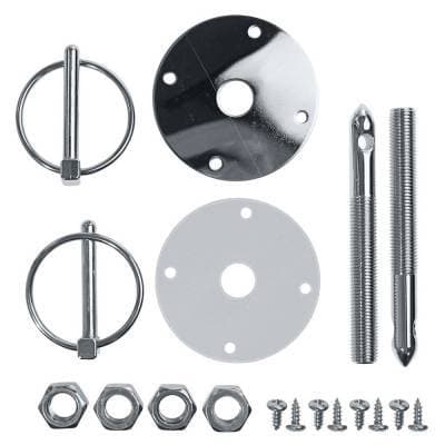 Chrome Flip Over Style Hood Pin Kit