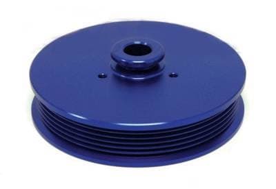 Power Steering Pulley for 5.0 Mustang 1979 to 1993 Anodized Blue Billet Aluminum