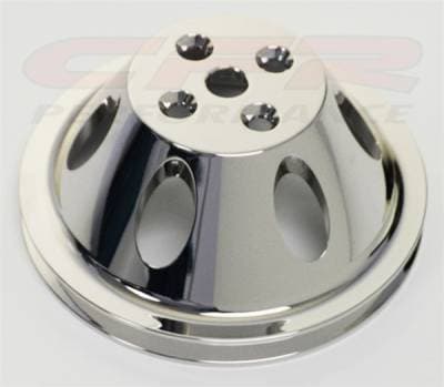 Chevy Big Block Chrome Aluminum Water Pump Pulley - Single Groove, Short