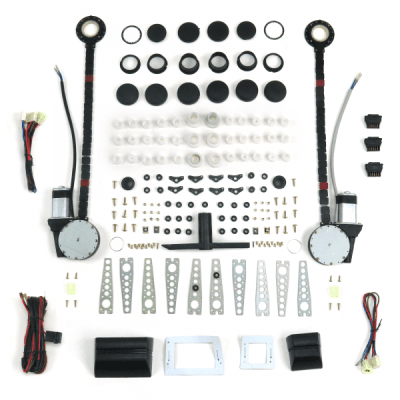 2 Door Universal Power Window Kit with 3 Illuminated Switches