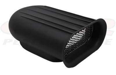 Hilborn Style Finned Single Hood Scoop, Powder Coated Black