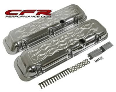 1965-95 Chevy Big Block 396-427-454-502 Short Aluminum Flamed Billet Valve Covers