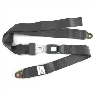 2 Point Charcoal Gray Lap Seat Belt, Standard Buckle, Pair
