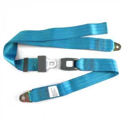 2 Point Electric Blue Lap Seat Belt, Standard Buckle, Pair