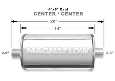 Magnaflow Universal Polished Stainless Steel Muffler -Oval