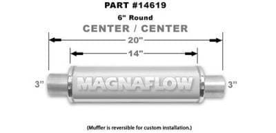 Magnaflow Universal Polished Stainless Steel Muffler - 6" Round