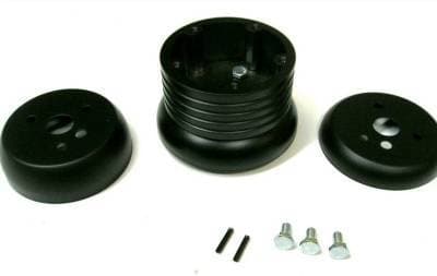 Black Billet Five or Six Hole Steering Wheel Adapter Fits Many Models