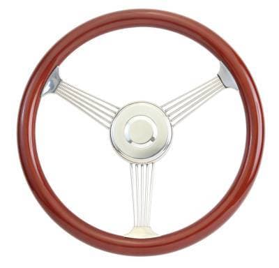 15" Mahogany Banjo Wood Steering Wheel Full Kit