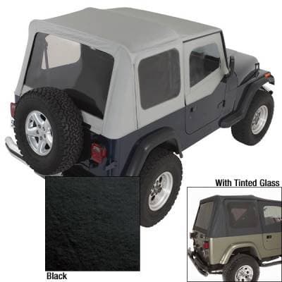 Soft Top, Door Skins, Black, Tinted Windows; 88-95 Jeep Wrangler YJ