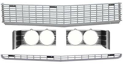 881345 - 1969 Impala / Full Size Front Grills with Headlamp Bezels Set