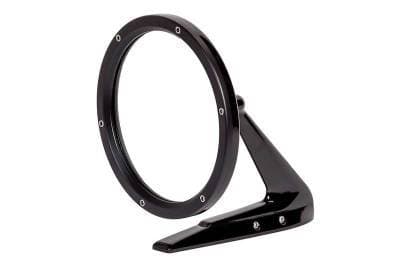 BR1008 - 1960-74 GM Round Door Mirror With Fasteners On Leading Edge - Gloss Black