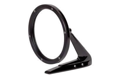 BR1004 - 1960-74 GM Round Door Mirror With Fasteners On Leading Edge - BLACK