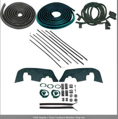 *WK224 - 1968 Impala 2 Door Fastback Weather Strip Set