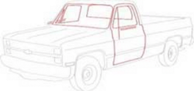 WS7030 - 1978-80 GM Truck with Black Lock Strips Weatherstrip Set