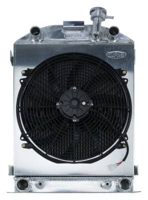 1932 Highboy Flathead Engine Aluminum Performance Radiator And 16 Inch Fan Kit Cold Case Radiators