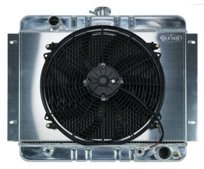 62-67 Chevy Nova Aluminum Radiator And 16 Inch Fan Kit AT Cold Case Radiators