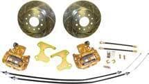 1947-59, 62-81 Chevy 10/12 Bolt Rear End Rear Disc Brakes Set w/10-1/2" Drilled Rotors (5 x 4-3/4")