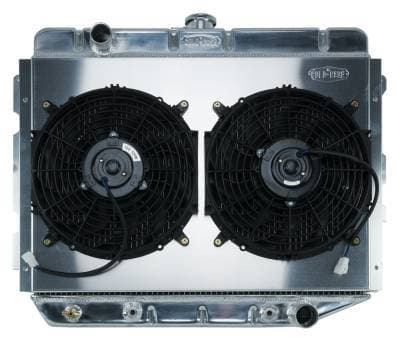 66-74 A,B,C,E Body AC Aluminum Performance Radiator And 12 Inch Dual Fan Kit AT 17x26 Inch Cold Case Radiators