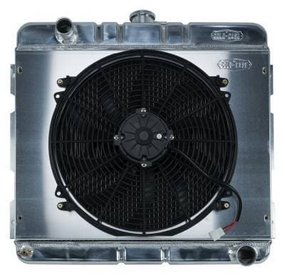70-72 A,B Body SB Aluminum Performance Radiator And 16 Inch Fan Kit MT 17x22 Inch Cold Case Radiators