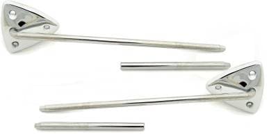 1967-1970 Mustang Coupe Sun Visor Bracket and Rod Set - For Both Sides of Car