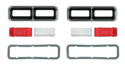 1968 Camaro Complete Replacement Tail Light Set, Bezels, Lens, Right & Left