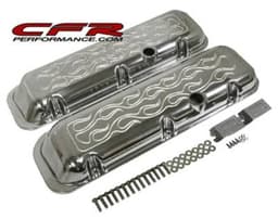1965-95 Chevy Big Block 396-427-454-502 Short Aluminum Flamed Billet Valve Covers