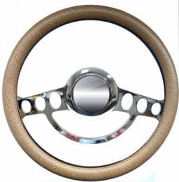 14" Chrome Hot Rod Steering Wheel Kit w/Your Choice of Half-Wrap