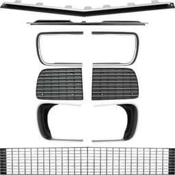 R5027E - 1967-68 Camaro RS Restorer's Choice™ Grill Kit with Silver Trim / with Headlamp Bezels